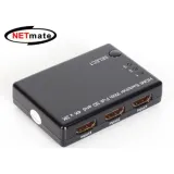 NETmate NM HS302 4K 지원 HDMI 3대1 선택기 리모컨