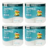 크리넥스 안심 키친타월 200매 2롤 4개 -D