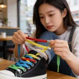 운동화끈 고무 신발끈 교체용 묶기 레인보우 컬러풀 다양한색상