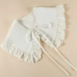 여성 페이크카라 프릴 레이스 레이어드 넥케이프