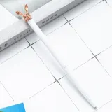 토끼 유성볼펜(화이트) 학생볼펜