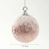로즈골드 레이스 장식볼 2p(10cm) (실키레이스)