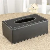 모던 가죽 휴지케이스 사각 갑 티슈커버 블랙