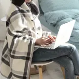 빅 블랭킷 똑딱이단추 망토 담요 소프트 치마담요