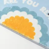 푹신푹신 소프트 반달 발매트(데이지) 화장실발매트