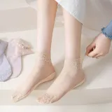 레이스 플라워 시스루 망사양말 꽃무늬 삭스 덧신 여성양말