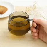 [로하티] 메이 내열 유리잔 2p 찻잔 투명블랙 150ml