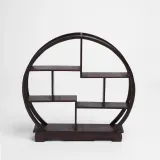 원형 찻잔 다관 장식장원목 미니선반