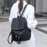 여성 태슬 복조리 레더무드 백팩