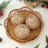 로즈골드 글리터 장식볼 3p(8cm) (블링체인)