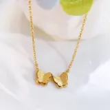골드 더블 버터플라이 목걸이