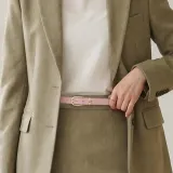 로아 클래식 얇은 여성 벨트 (핑크) 심플 가죽 벨트
