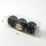 다크블루 글리터 장식볼 3p(8cm) (큐빅&스팽글)