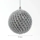 로열실버 글리터 장식볼 3p(8cm) (글리터파티)