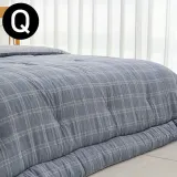 해피니 베이직체크 마이크로모달 차렵 이불 퀸 Q (블루)