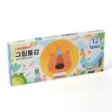 모나미 12색 그림물감(블루) 미술준비물 수채화물감