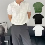 [수정검증] 여름 시크 꼬임패턴 카라넥 반팔 티셔츠 BM-004