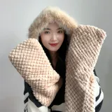 포근하루 일체형 후드 목도리 후드머플러 겨울장갑