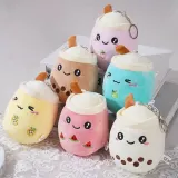 인형 키링 가방 고리 밀크티 과일 주스 디자인 액세서리