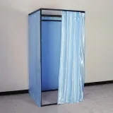 블랙프레임 이동식 피팅룸 (100cm) 블루 커튼형