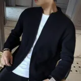 남자 투웨이 집업 가디건 헨리넥 니트 카디건