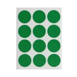 25mm 컬러 원형 스티커 12매세트(그린)/ 분류스티커
