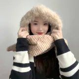 포근하루 일체형 후드 목도리 후드머플러 겨울장갑