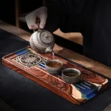 박달나무 물빠짐 설계 차 트레이(40cm*16cm)
