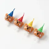 해피니스 고깔곰 생일초 4개입 기념일 케이크 장식초