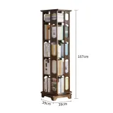 원목 360도 회전 5단 책장 (월넛) (폭:39cm)