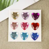 하트 보석 큐빅 스티커 6color 다이어리 꾸미기 다꾸 데코 크리스탈 스티커