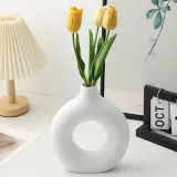 루미 도자기 인테리어 꽃병 화이트 세라믹화병