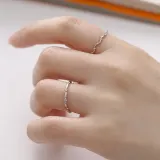 [비쥬홀릭] 실버925 백금도금 별빛 큐빅 오픈링 반지