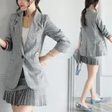 여성 투피스 정장 세트 여자 여름 자켓 반바지 린넨