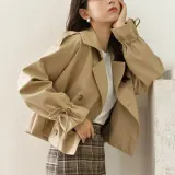 크롭 트렌치코트 숏기장 재킷 가을 겨울 아우터 키작녀 짧은 트렌치 자켓