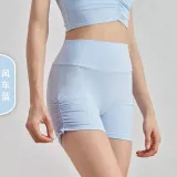사이드 드로스트링 하이웨이스트 힙업 요가 반바지