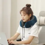 릴렉션 메모리폼 목베개 3종세트(블루) 여행용목쿠션