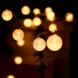 30구 LED 코튼볼 실버전구(점멸有) USB연결