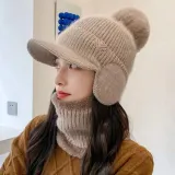 니트 방울모자 귀달이모자 풀오버 이어 니트모자