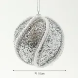 로열실버 글리터 장식볼 2p(10cm) (로프회오리)