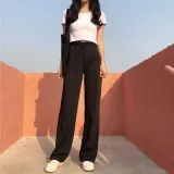 여성 스트레이트핏 바지 와이드 슬랙스 일자 팬츠