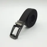 페이크 핀버클 가죽 자동벨트 브라운
