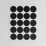 20mm 컬러 원형스티커 12매세트(블랙)/ 칭찬스티커