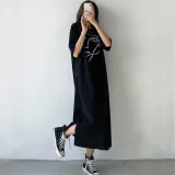 여성 페이스 프린팅 라운드 반팔 ERK-343