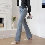 여성 데님 부츠컷 세미 하이웨스트 히든밴딩 청바지 2L 스판 데님팬츠