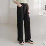 여성 통바지 가을 와이드 팬츠 밴딩 캐주얼 루즈핏 하의