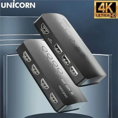 무전원 4 포트 kvm 스위치 hdmi kvm 스위치 4대 공유