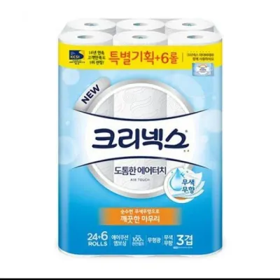 크리넥스 휴지 에어 터치 3겹 30 롤 화장지