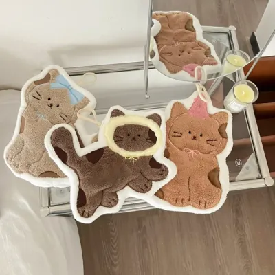 고양이 주방 핸드타올 고리수건 어린이집 준비물 극세사 욕실 화장실