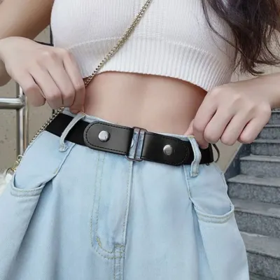 투웨이 스냅버튼 밴드벨트(블랙) 남녀 포인트 허리띠 블랙